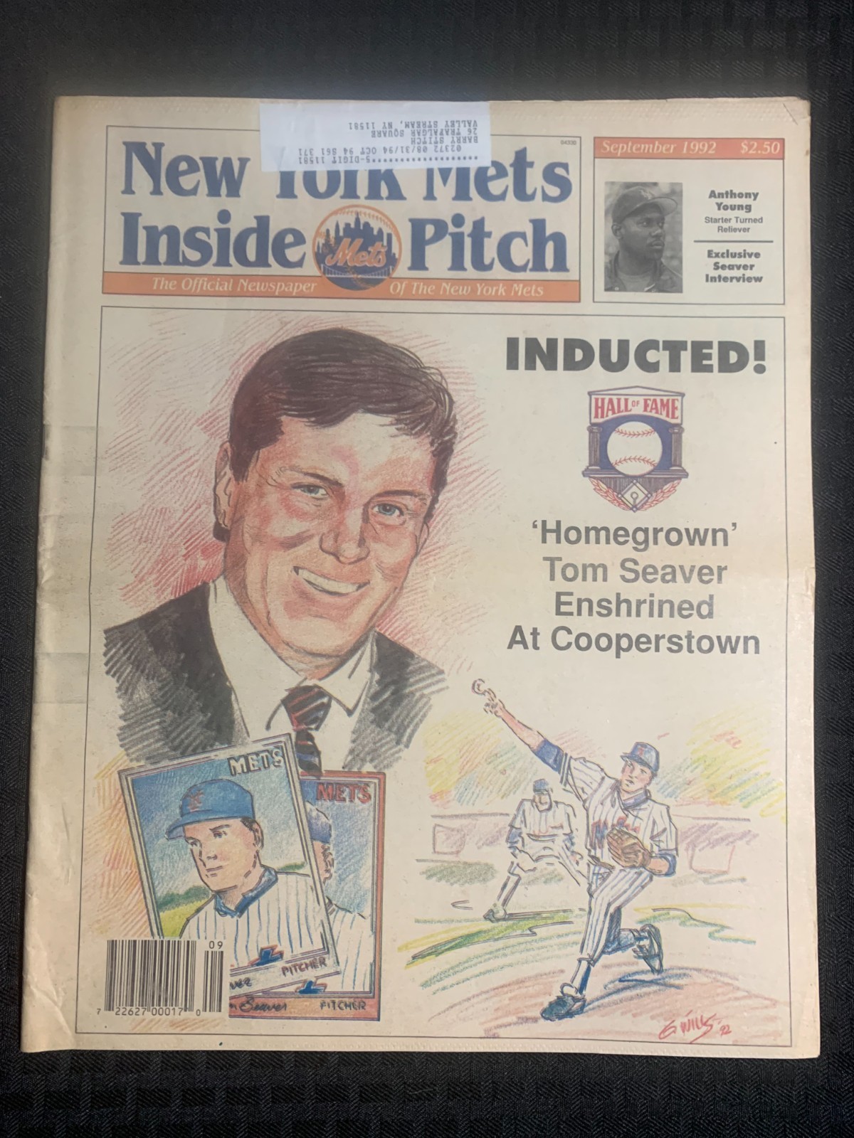 1992 Sept NEW YORK METS INSIDE PITCH Newspaper VG/FN 5.0 Tom Seaver Coopestown