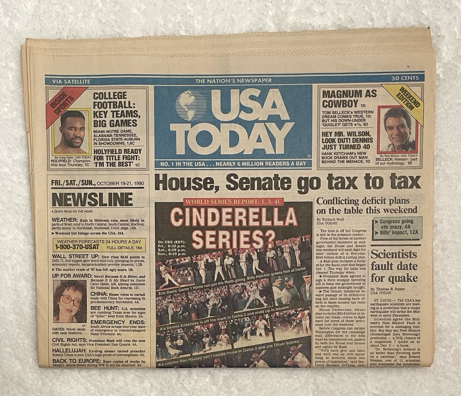 USA Today Cincinnati Reds 1990 World Series Full Original Newspaper Baseball MLB
