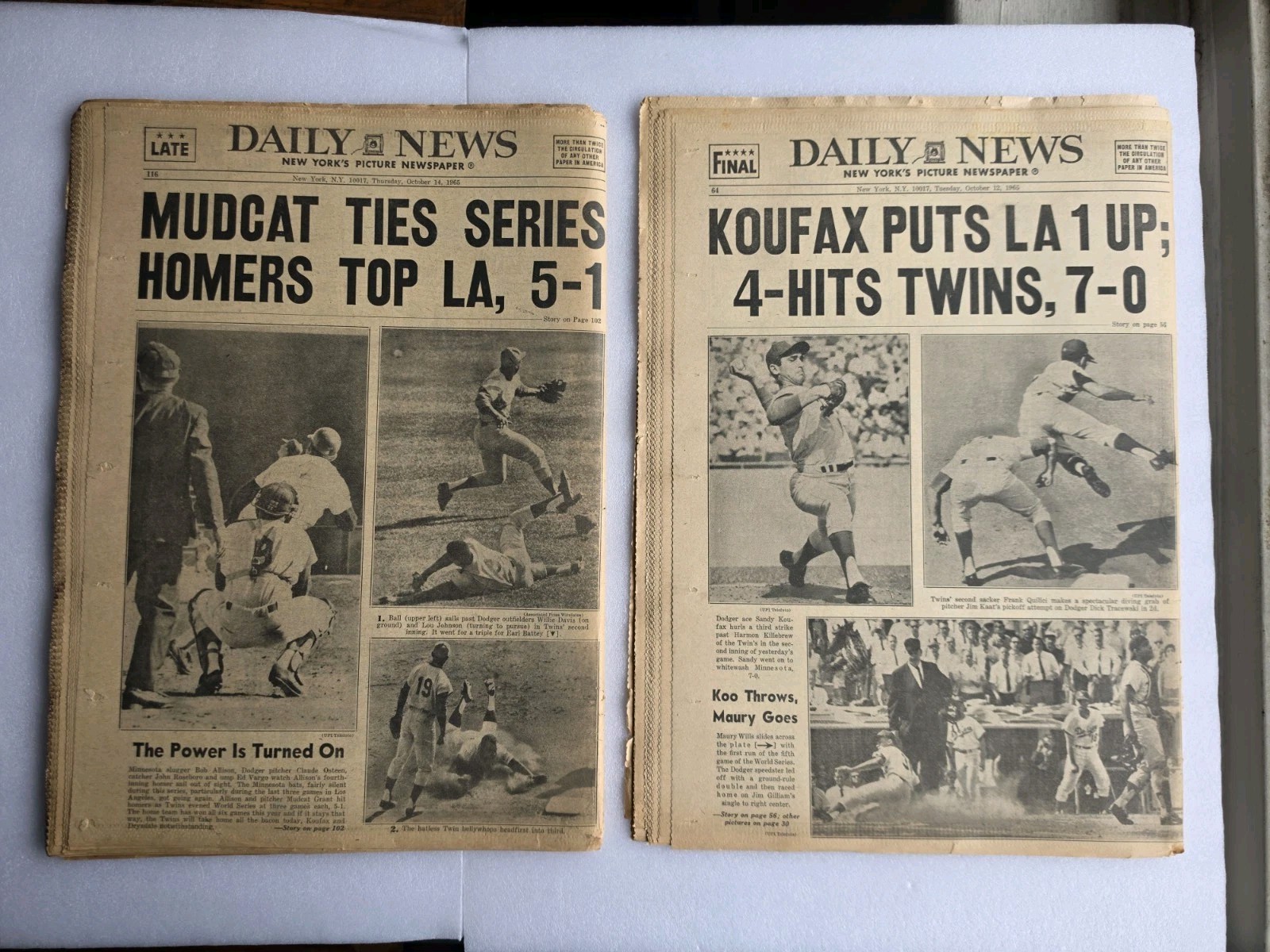 Lot of 2 – GIRL 12, KIDNAP FROM SCHOOL New York Daily News October 12 & 14 1965