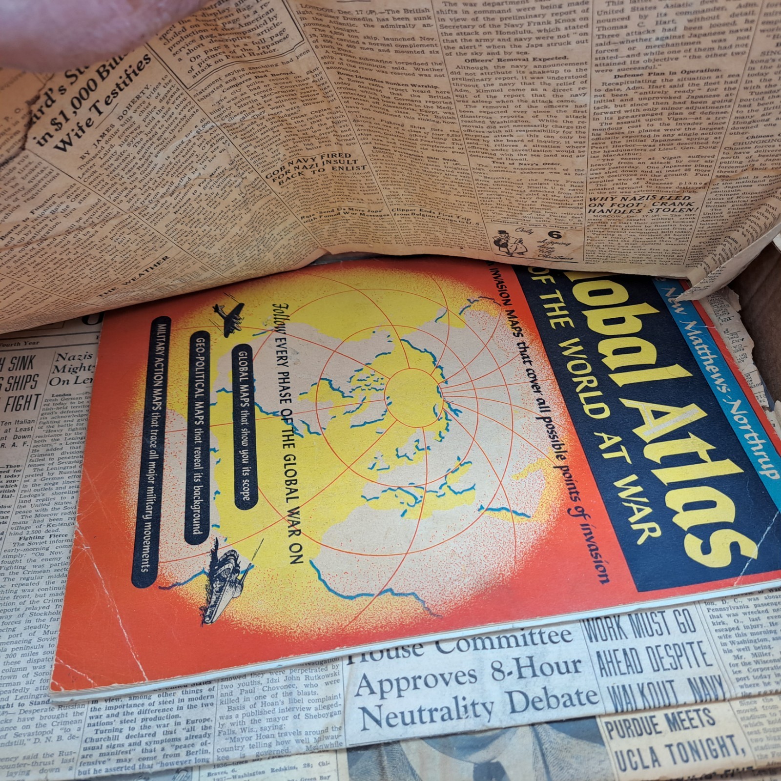 Vintage Ephemera WW2 1940’s Newspaper, An Assorted Lot