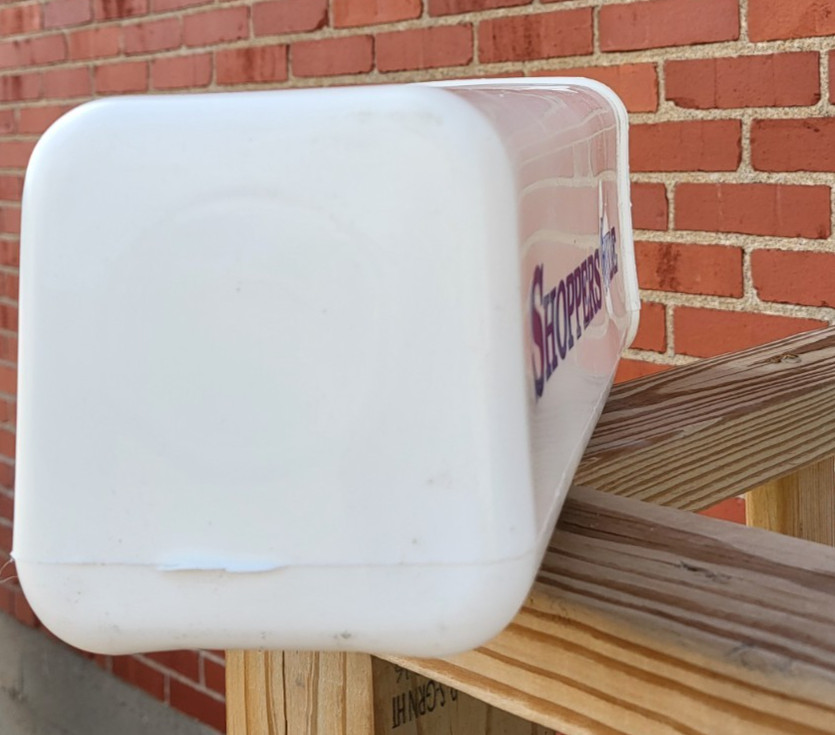 Vintage White Shoppers Guide newspaper plastic tube with bracket USA NOS