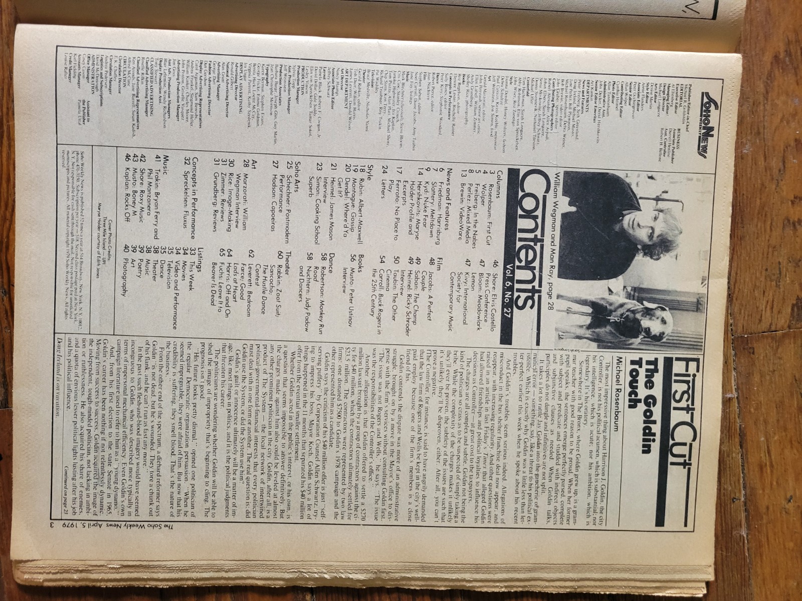 Soho News, NYC, April 5-11, 1979, Three Mile Island Accident, Maryse Holder