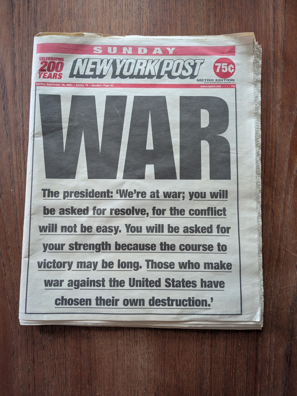 Lot of 4x NYPOST New York Post 9/11 September 12th 13th 16th 17th Editions