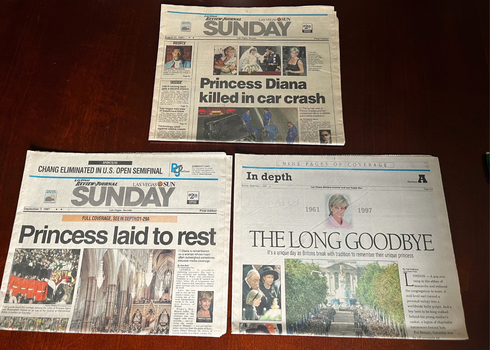 Princess Diana Death August 31st, Sept 7th, and Commemorative editions Las Vegas