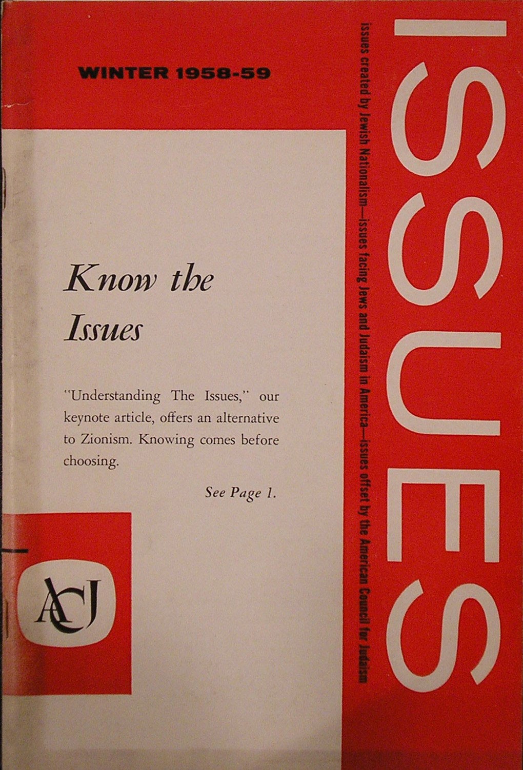 Issues of The American Council for Judaism, New York, NY, 1958-1984 [Newspaper]