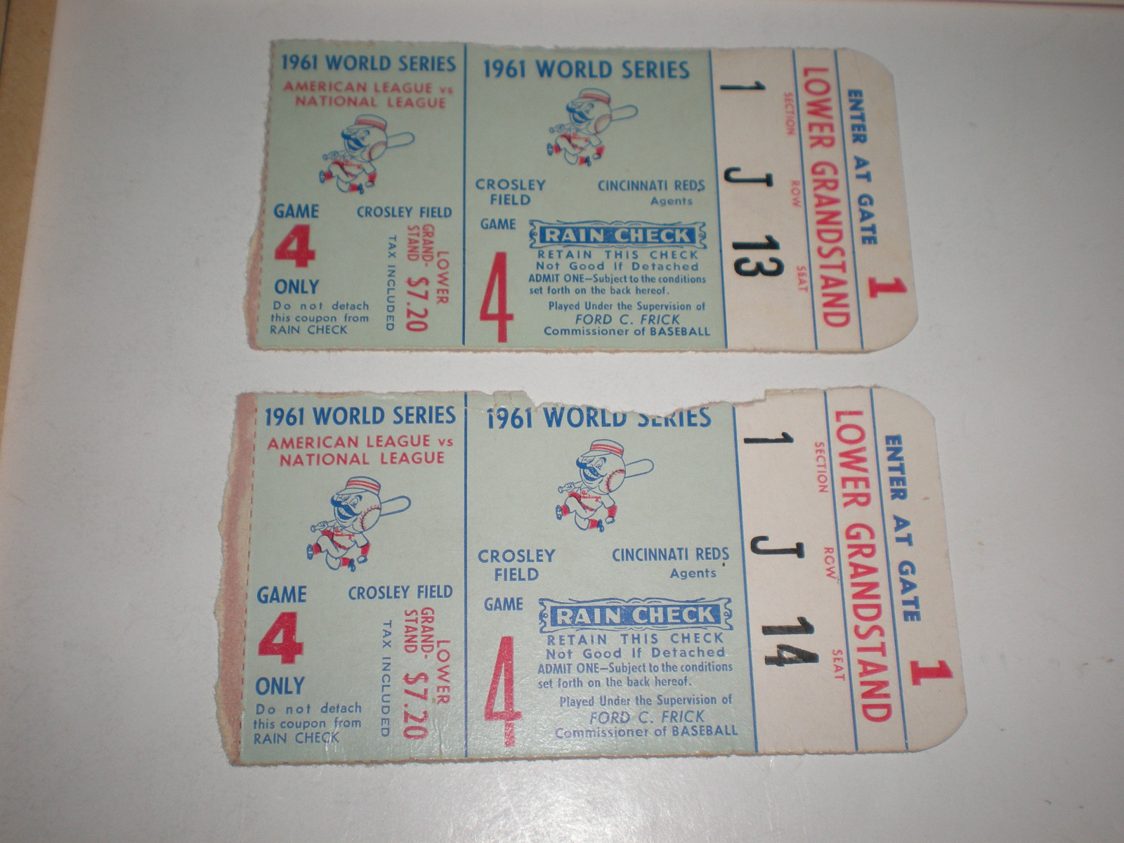 1961 World Series Game 4 Ticket Stubs Program Cincinnati Reds NY Yankees Lot Set