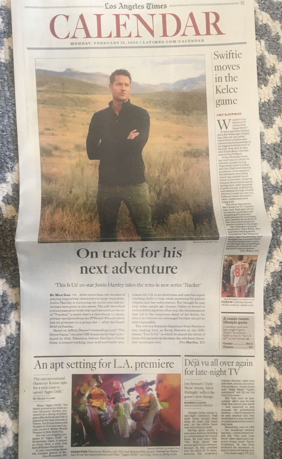LOS ANGELES TIMES Feb. 12, 2024 Cali. SUPER BOWL LVIII Travis Kelce Taylor Swift