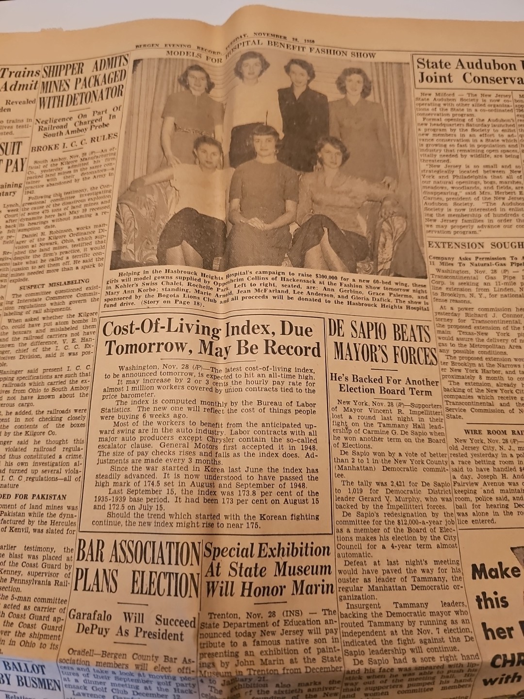 Lot Of 4 BERGEN EVENING RECORD NEWSPAPERS 1944, 49, 50 WW2