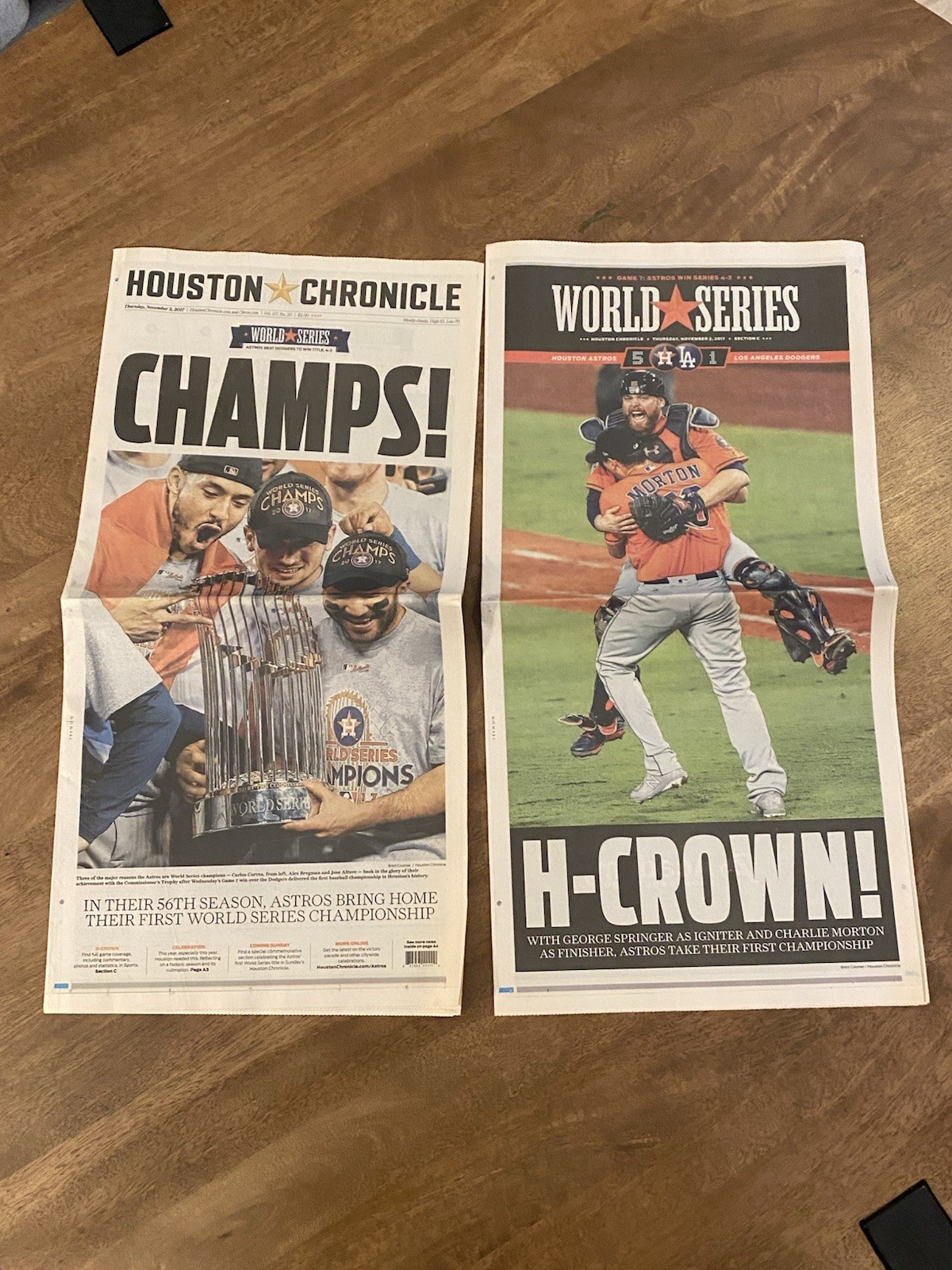 ?⚾ 2017 Houston Astros World Series Champions! Full Houston Chronicle Newspaper