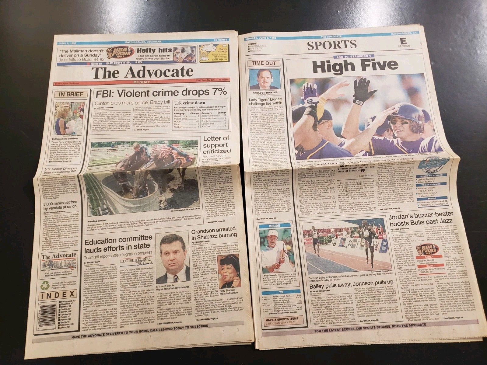 LSU Tigers 1997 Baseball College World Series CWS The Advocate Newspapers