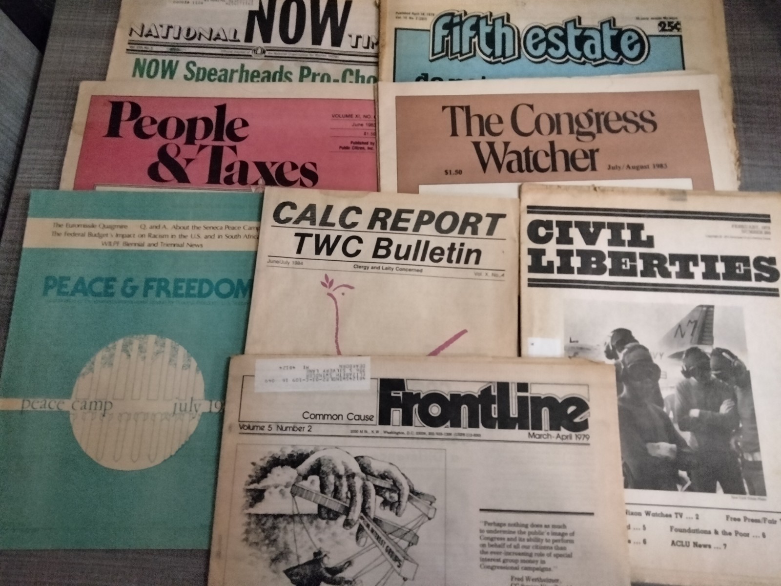 Lot of 8 Vintage Counterculture Underground Political Newspapers ~ 1973-1983