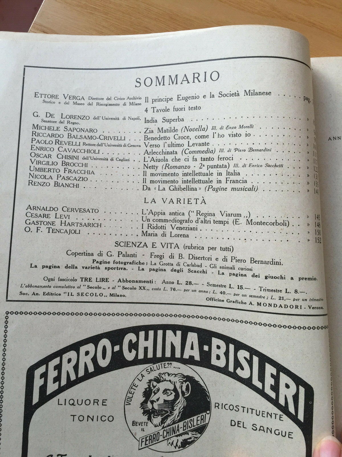 MONDADORI MONTHLY IL SIÈCLE XX N° 2 1924 CAVACCHIOLI SAPONARO CHISINI 2/19