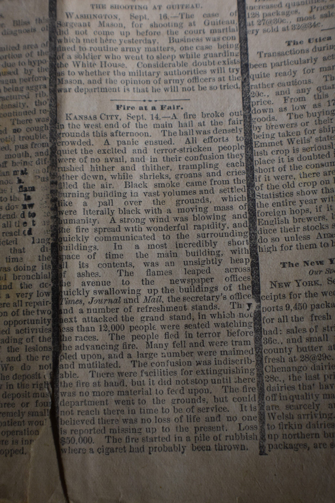 1881 Utica Weekly Herald *PRESIDENT GARFIELD DEAD*