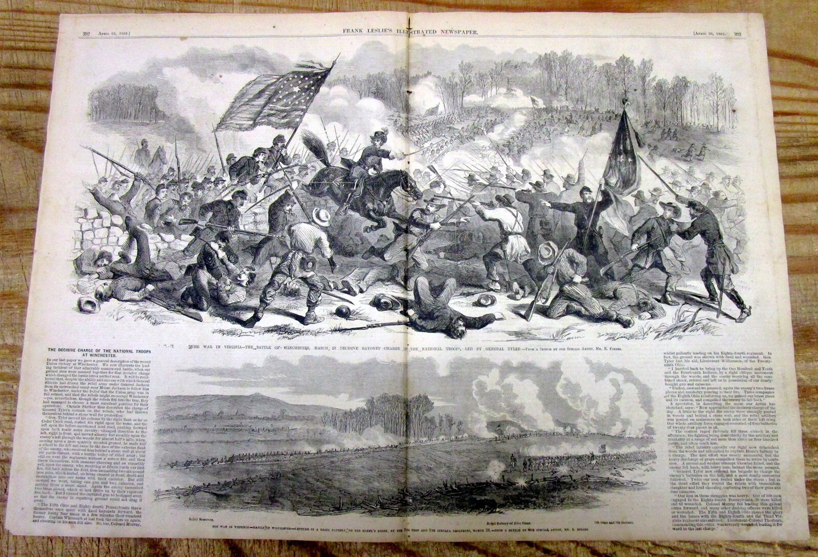 1862 Leslie’s Illustrated newspaper “EXTRA” Civil War BATTLE OF SHILOH Tennessee