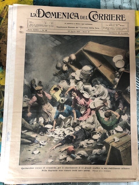 La Domenica del Corriere 16 1931 Soffione Boracifero di Larderello PI Nisida NA
