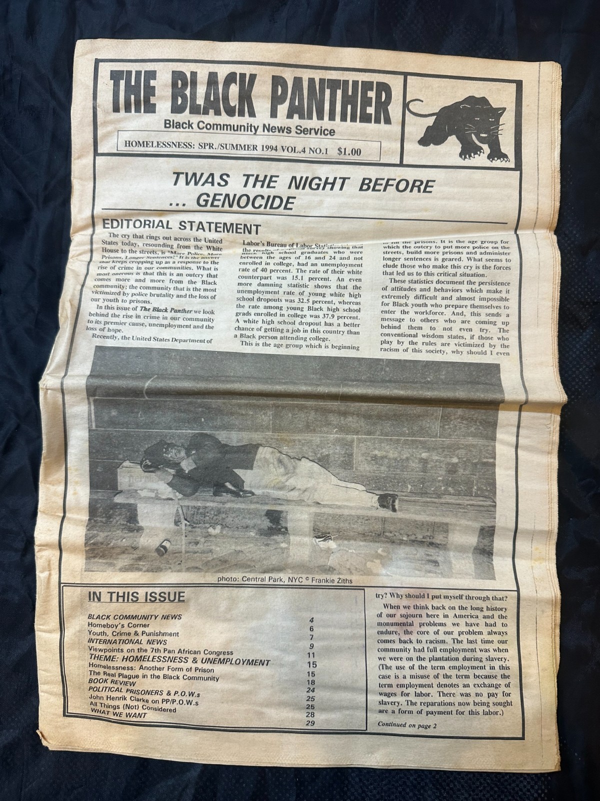 THE BLACK PANTHER NEWSPAPER – SPRING/SUMMER 1994 VOL. 4 #1