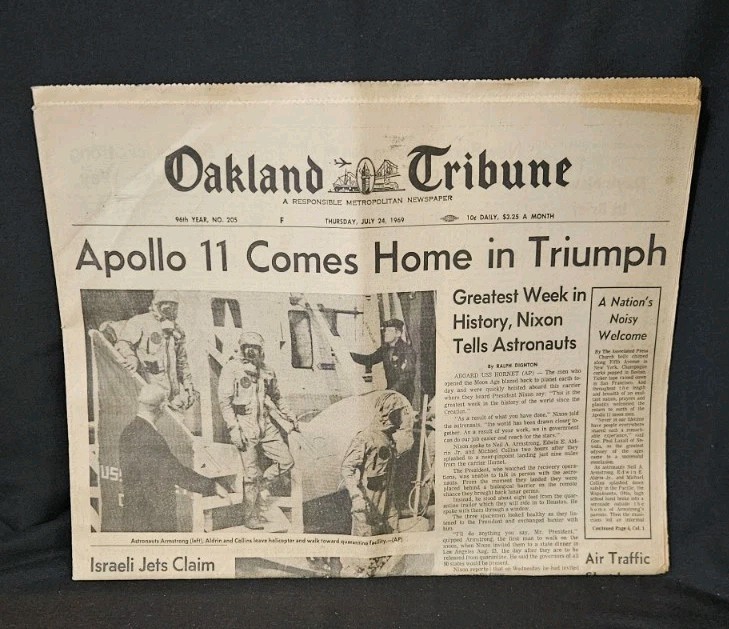1969 Oakland Tribune Newspaper APOLLO 11 MOON LANDING Astronauts Return July 24