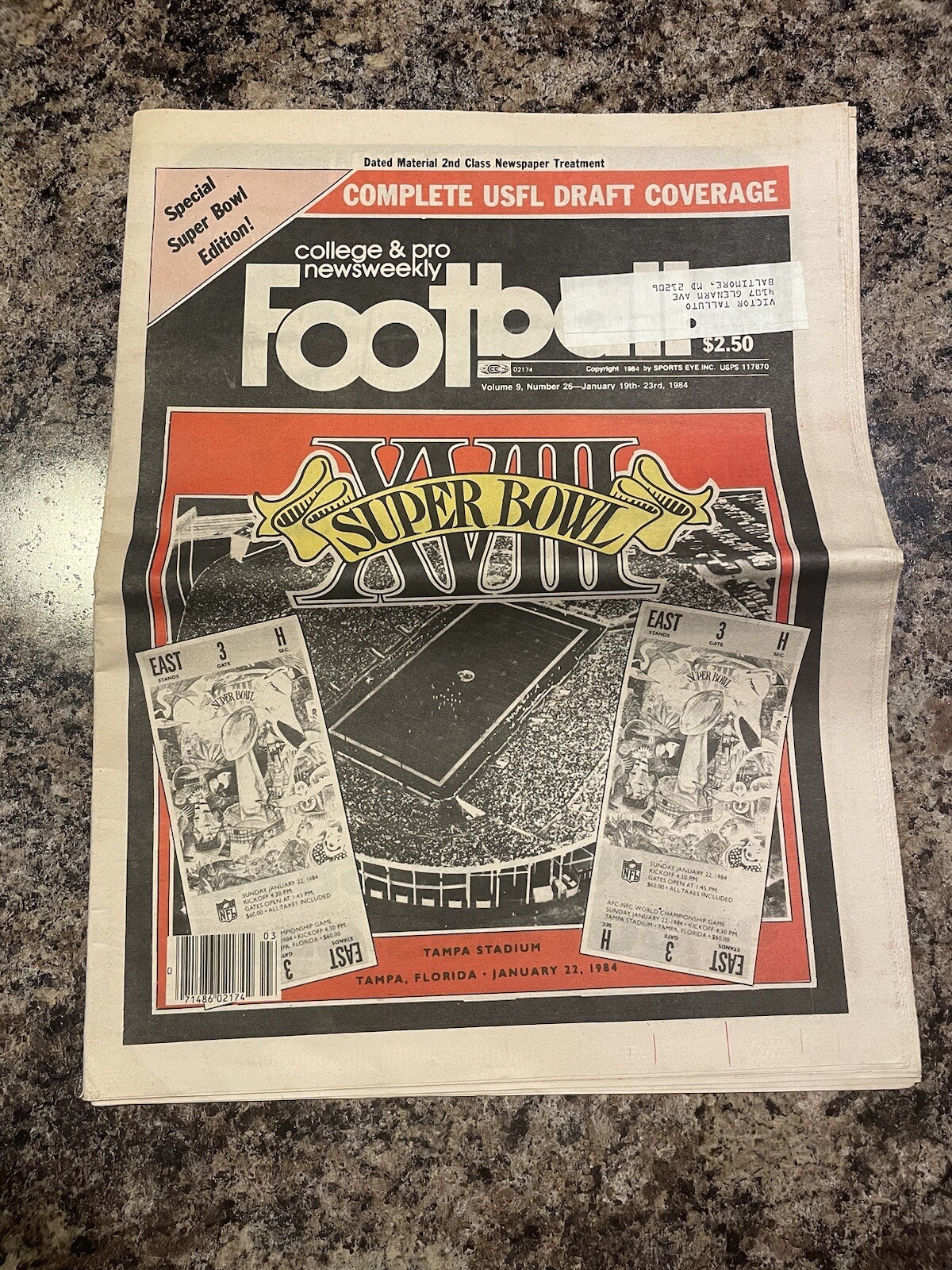 1984 Los Angeles Raiders Football Newspaper. Newsweekly Super Bowl Preview