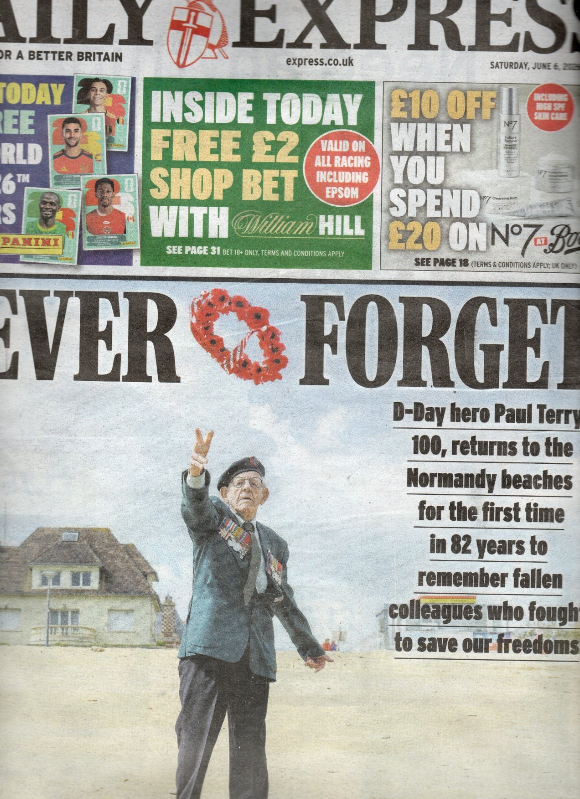 Daily Express Newspaper June 6 2026 – Paul Terry, D-DAY Commemorative Edition
