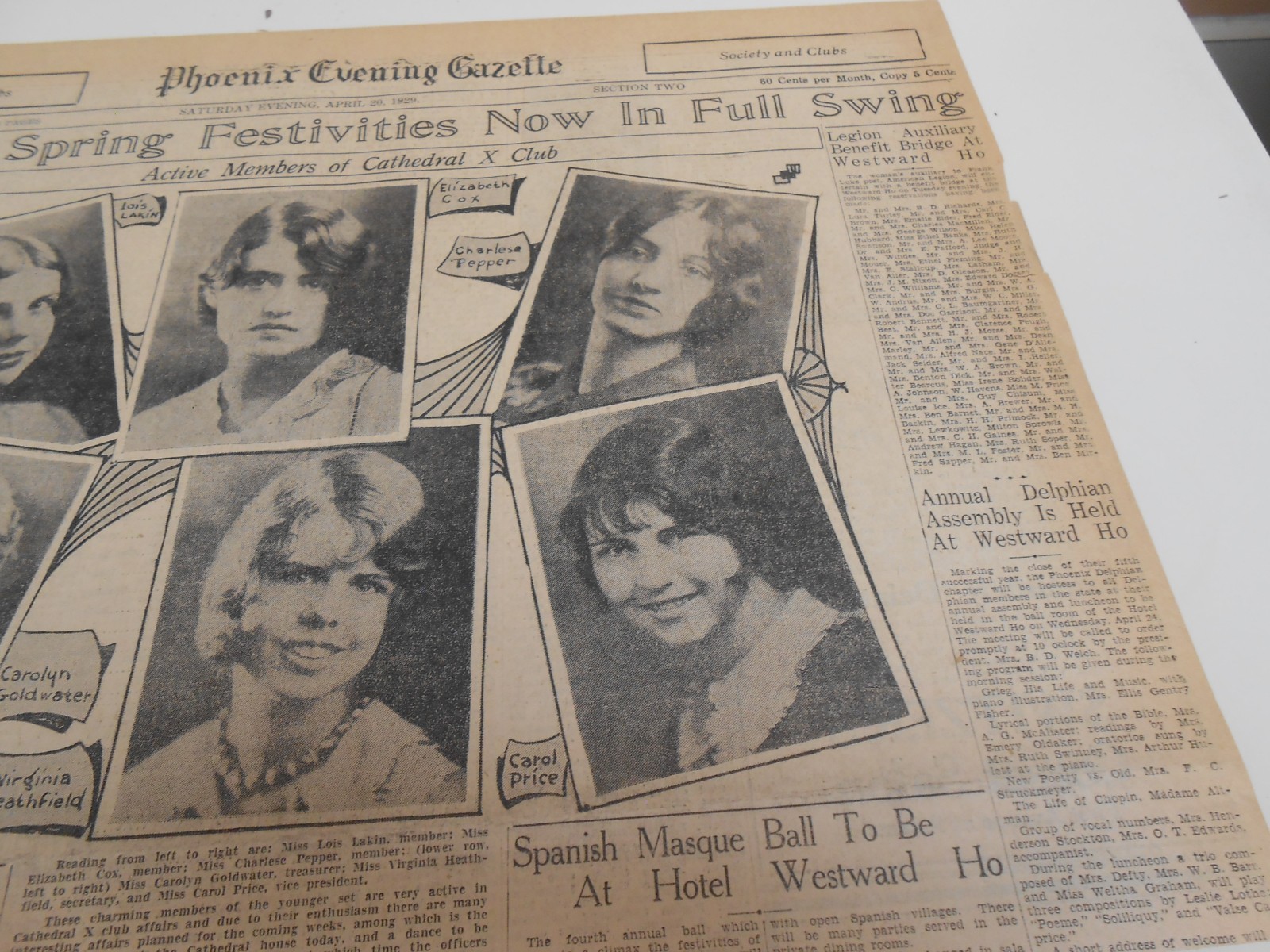 Phoenix Society High Schooler’s 1929 Photos- Barry Goldwater’s Sister