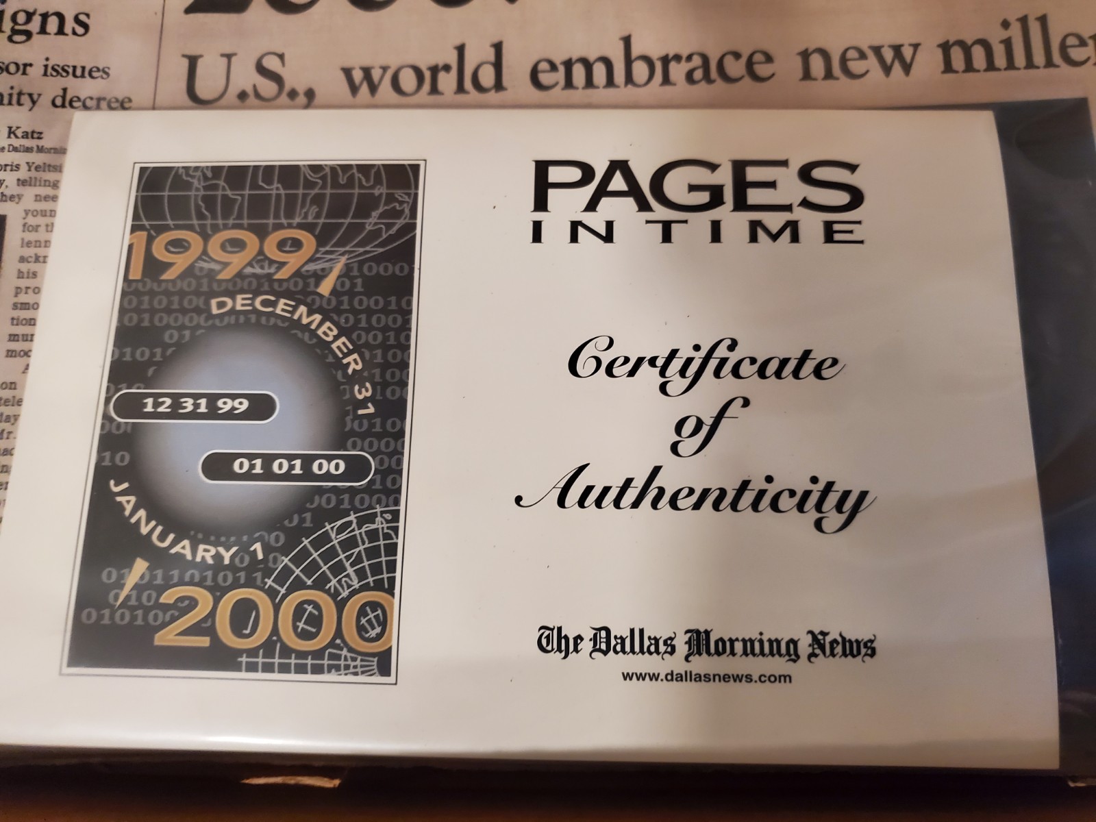 Pages In Time The Dallas Morning News Y2K Millennium Commemorative Edition