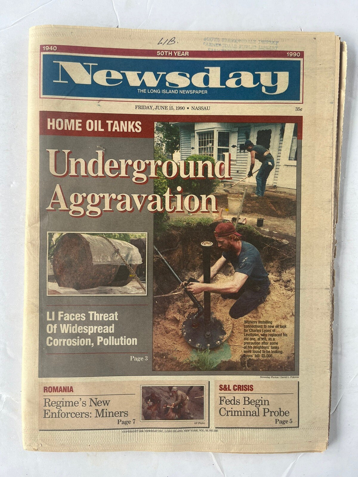 New York Newsday Newspaper NY June 15 1990 Detroit Pistons US Italy World Cup