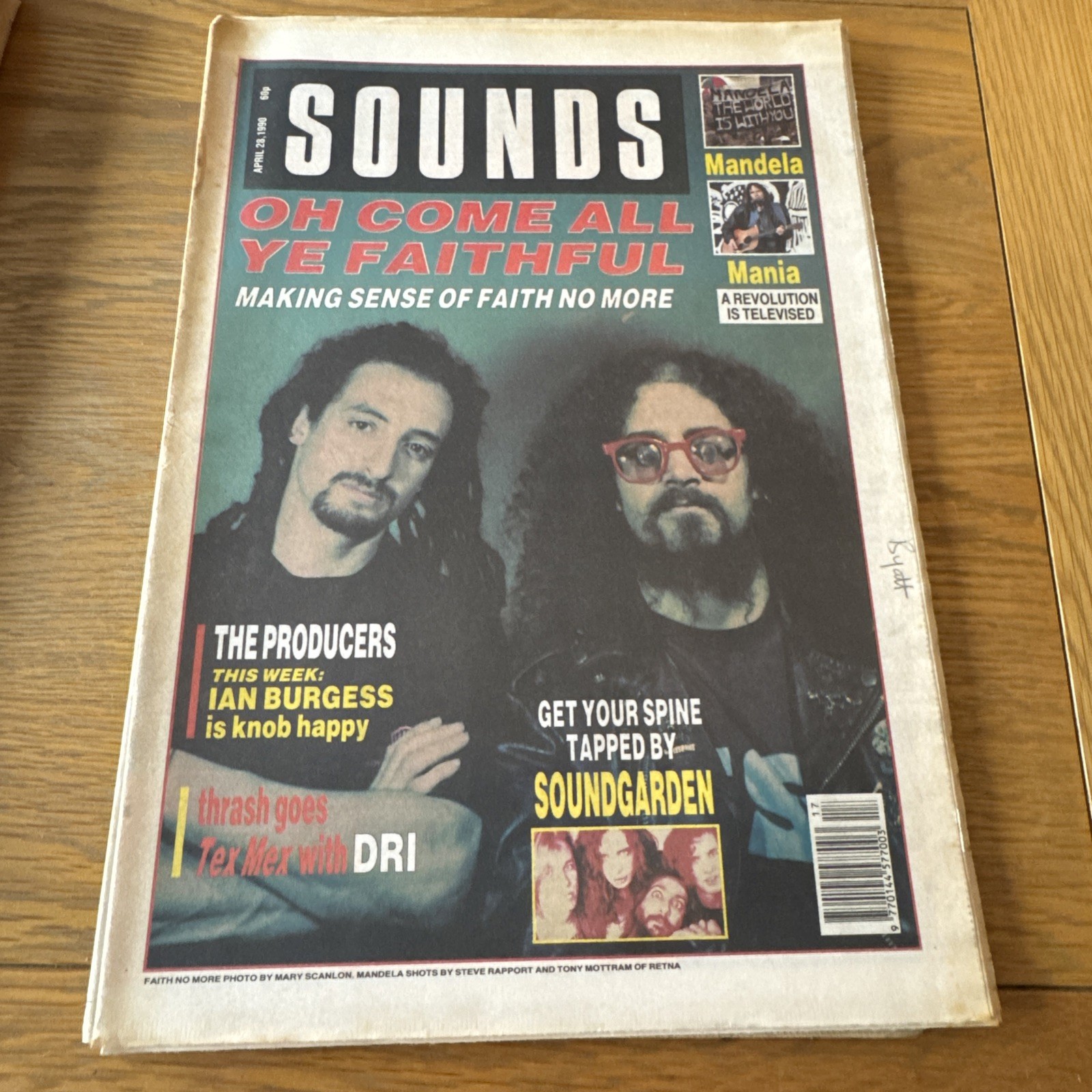 Sounds – April 28th 1990 – Faith No More Front Cover