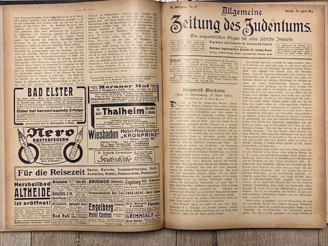 All 52 issues of the Journal “Jewish General Newspaper” Berlin 1914 rare