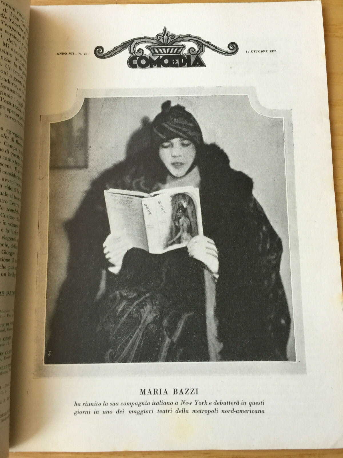 MONDADORI COMEDIA PERIODICO COMEDIA E VITA THEATRALE N° 20 1925 SERRETTA 02/19