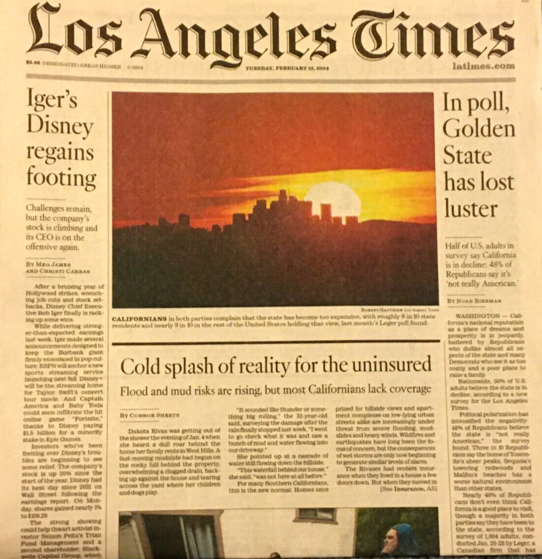 LOS ANGELES TIMES Feb. 13, 2024 TRUMP Biden JASON & TRAVIS KELCE Dodgers Ohtani