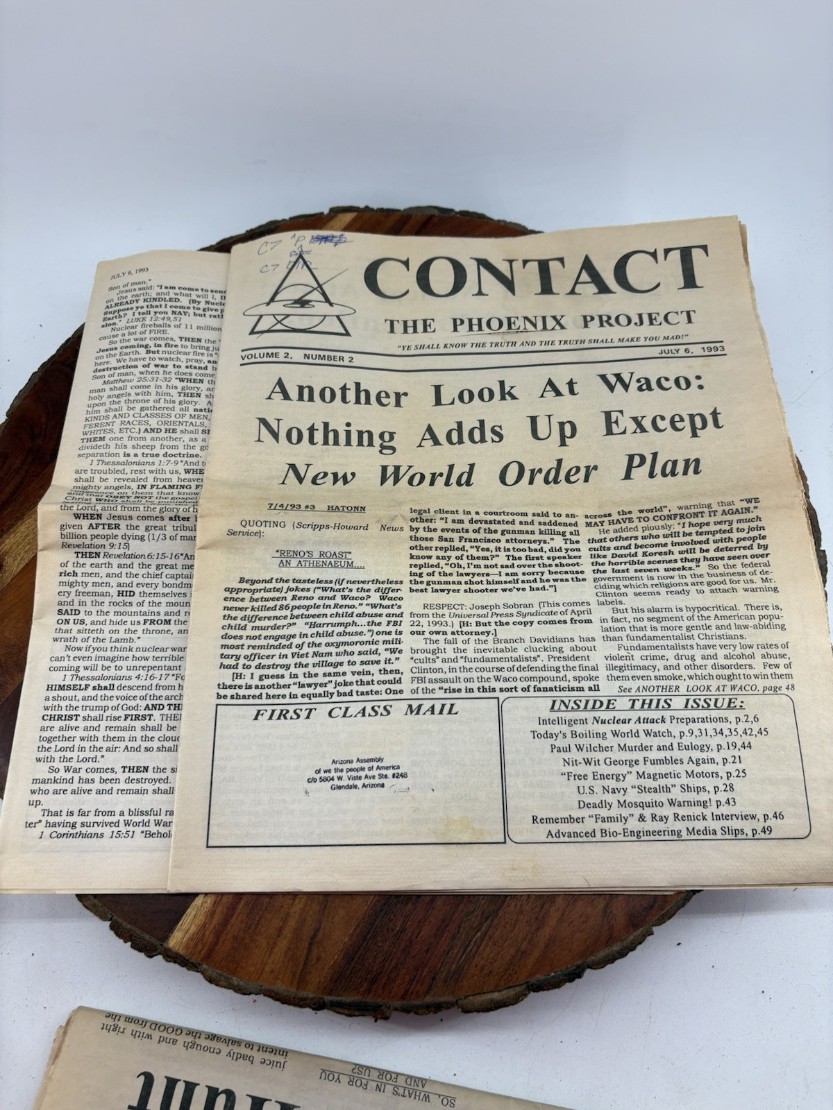 2 Vtg Conspiracy Newspaper Alternative Theory Contact The Phoenix Project 1993