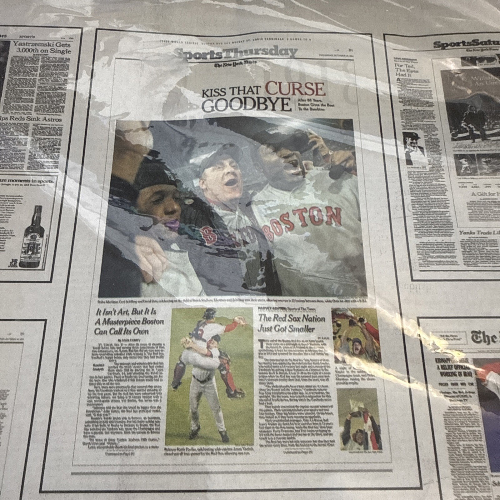 BOSTON RED SOX HISTORY MLB GREATEST MOMENTS NEW YORK TIMES PAPER 2009 NEW