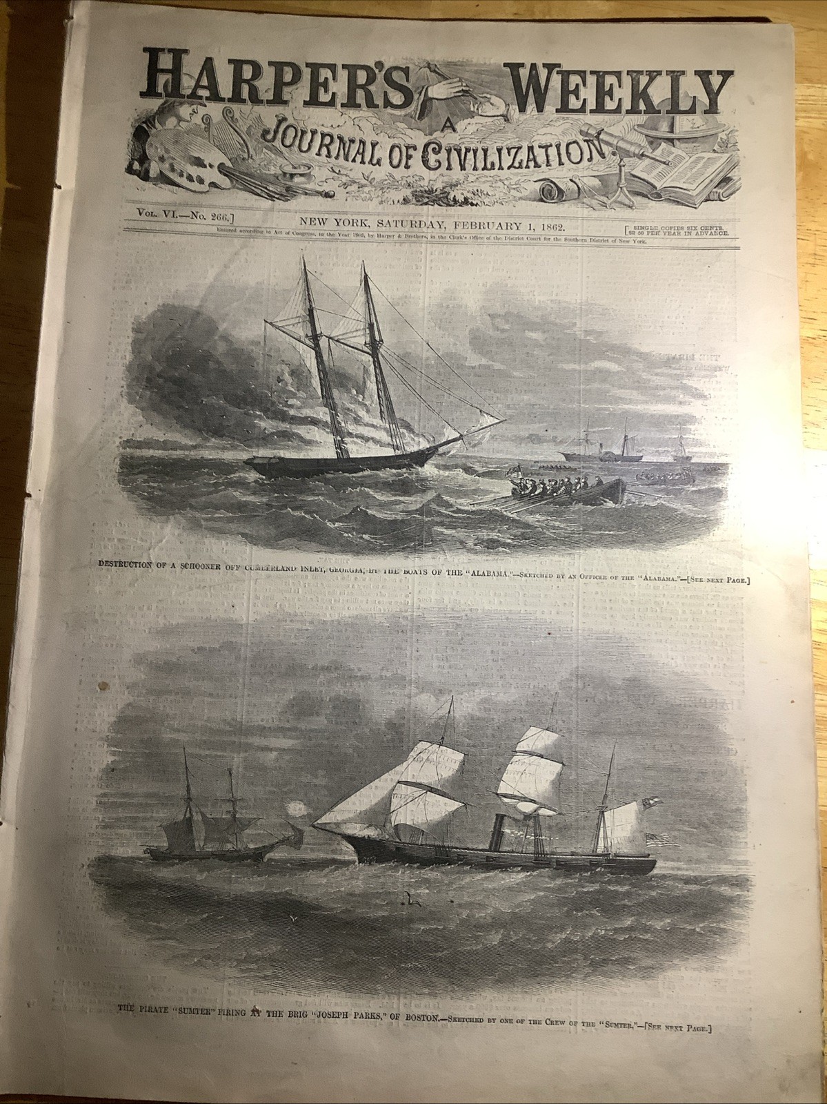 1862 HARPERS WEEKLY CIVIL WAR NEWSPAPER ~ GREAT CIVIL WAR PRINTS AND CONTENT
