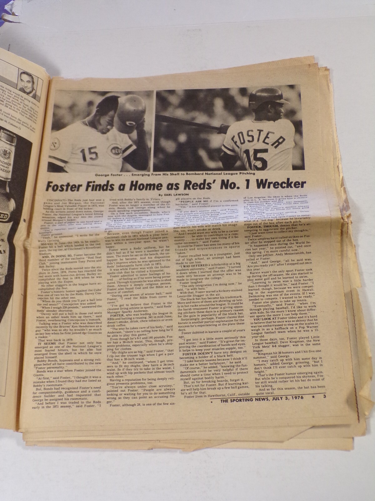 The Sporting News July 3, 1976, George Foster Cincinnati Reds – 053024JENON