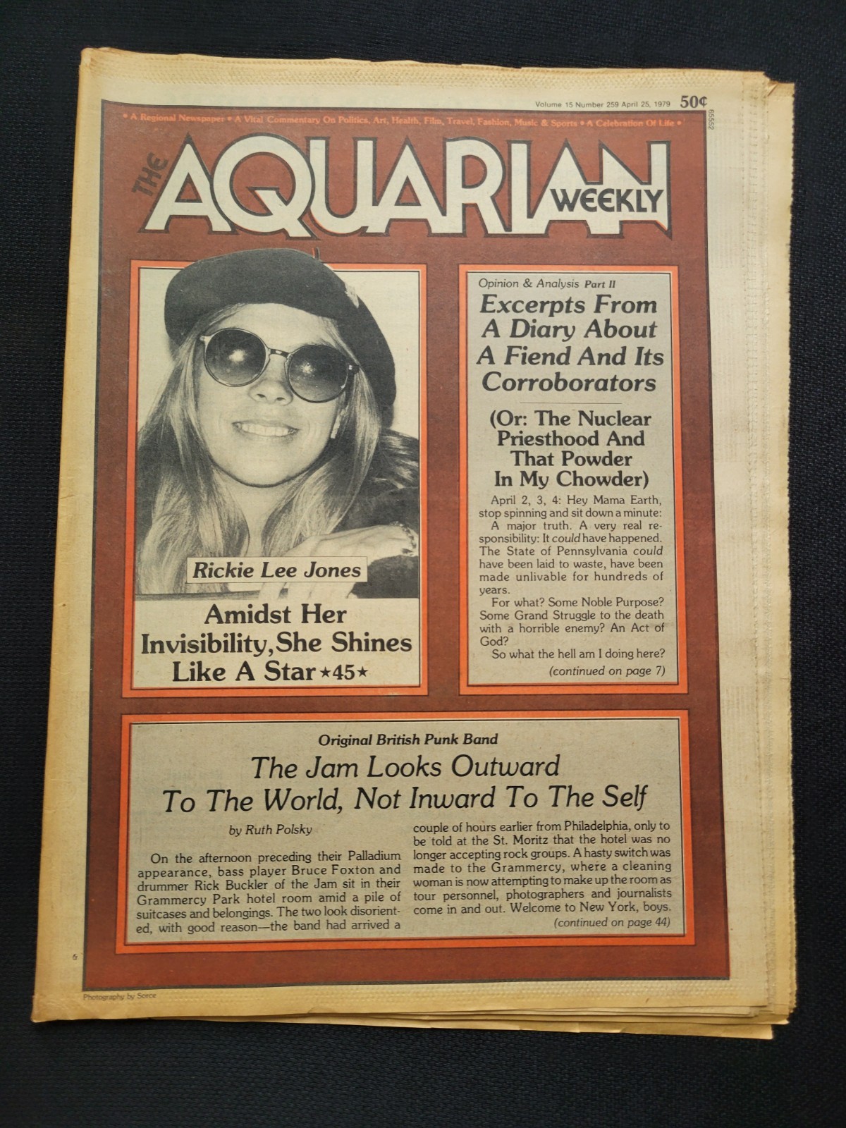 The Aquarian Weekly, April 25, 1975, Rickie Lee Jones, The Jam, Peter Tosh