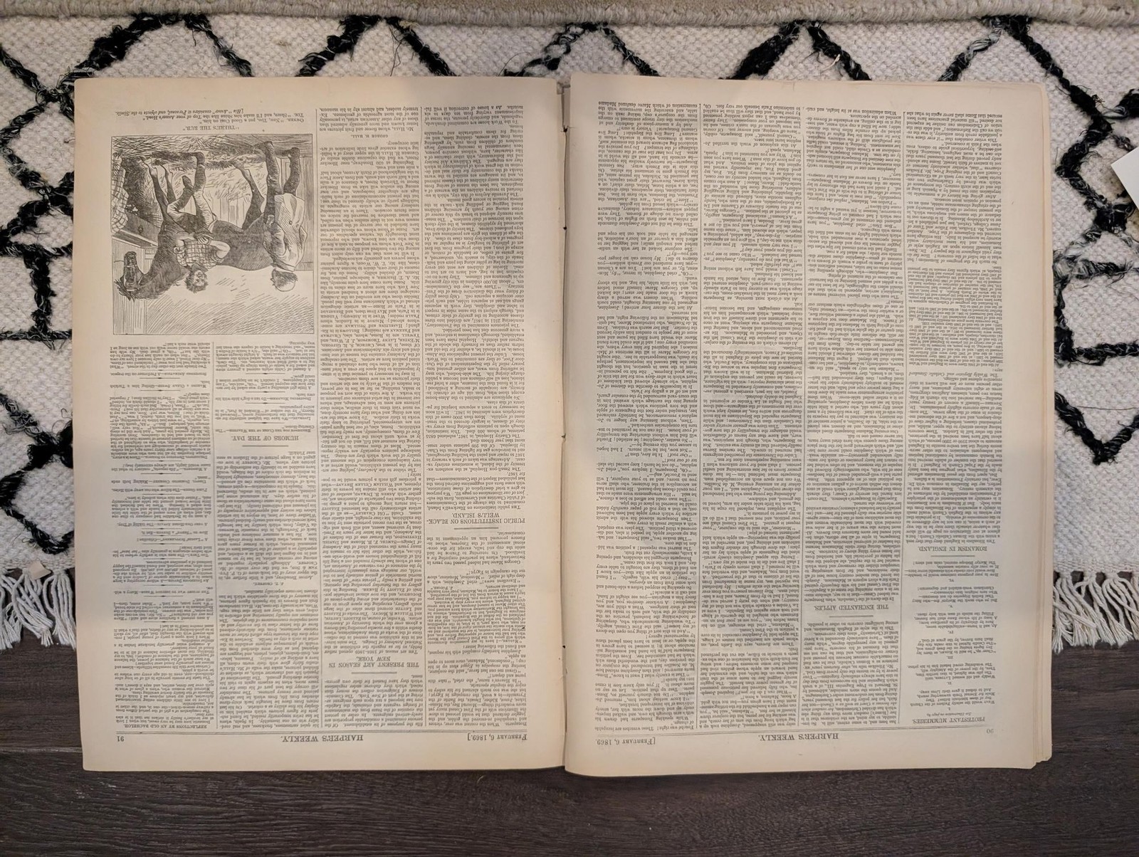 Feb 6 1869 Harpers Weekly, 1st Uncle Sam w Whiskers, National Colored Convention