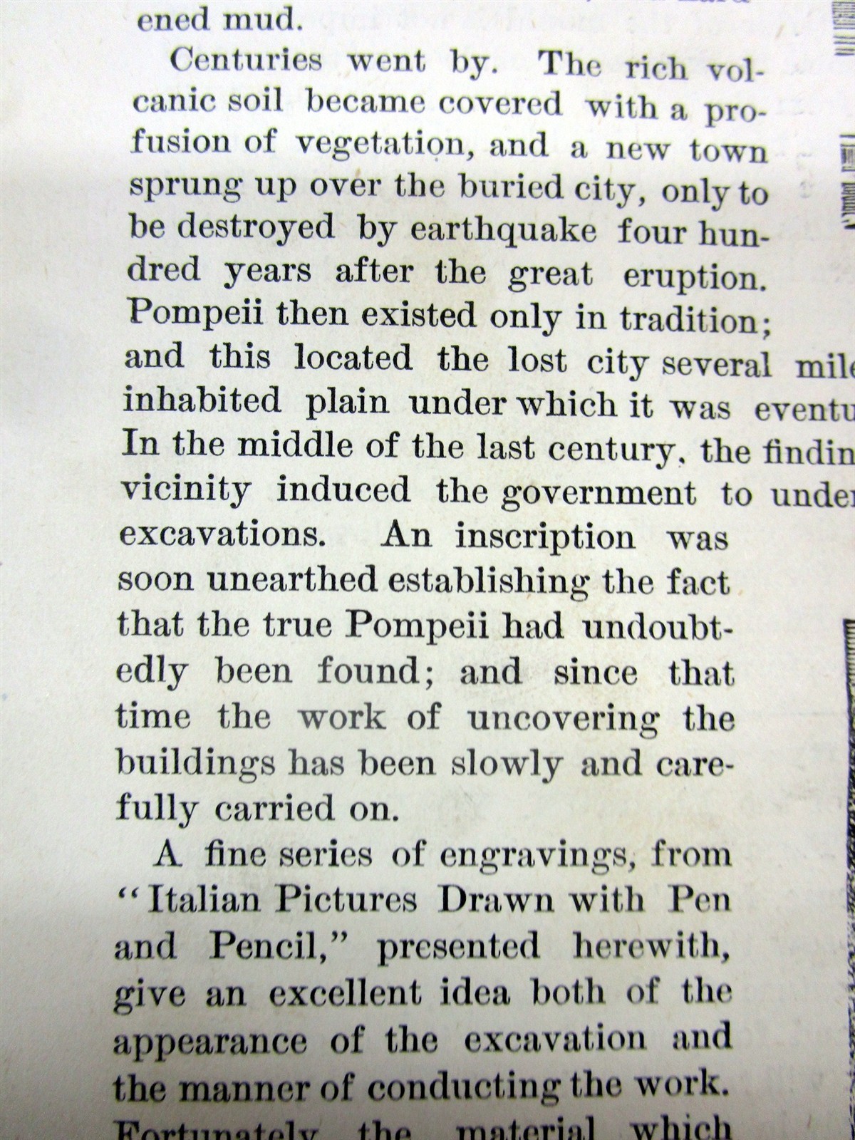 1877 illustrated newspaper POMPEII Italy EARLY ARCHEOLOGY EXCAVATION Engravings
