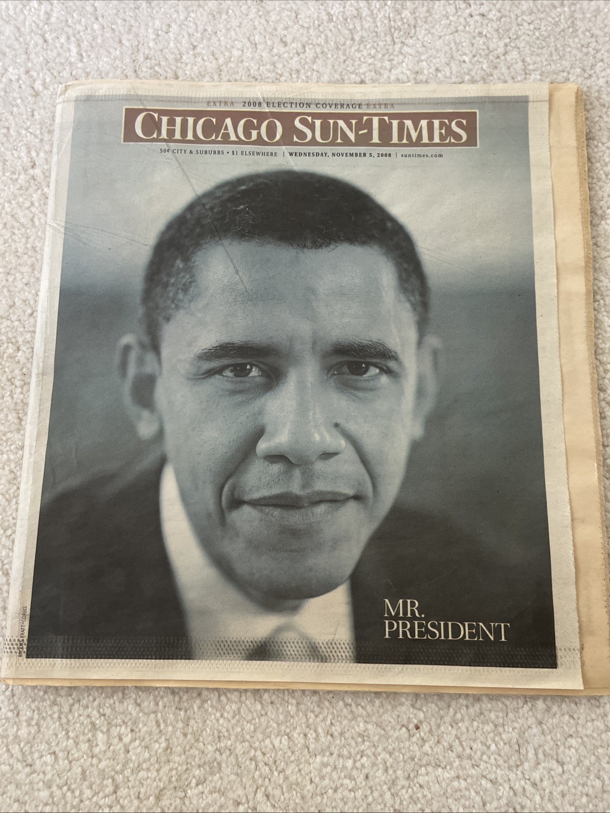President Obama ‘Chicago Sun-Times’ Nov. 5, 2008 “Mr. President” complete paper