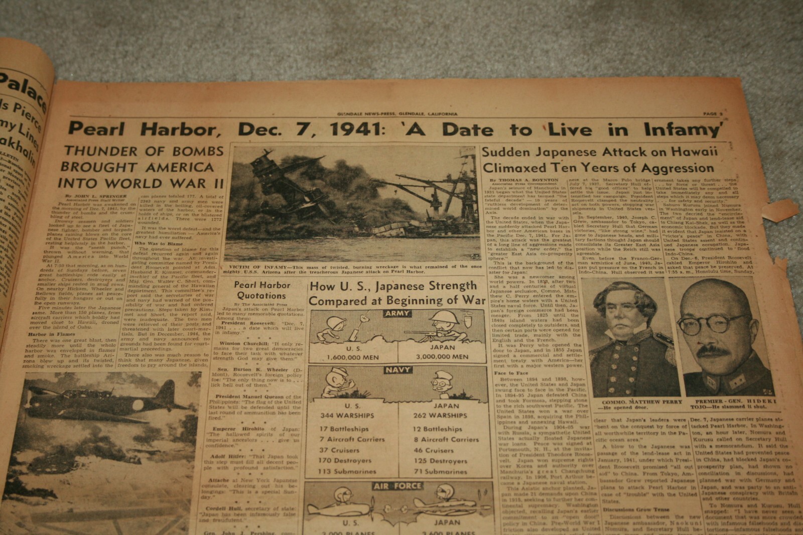 Glendale News-Press August 1945 Extra * PEACE! – WAR’S OVER! * Japan Surrenders