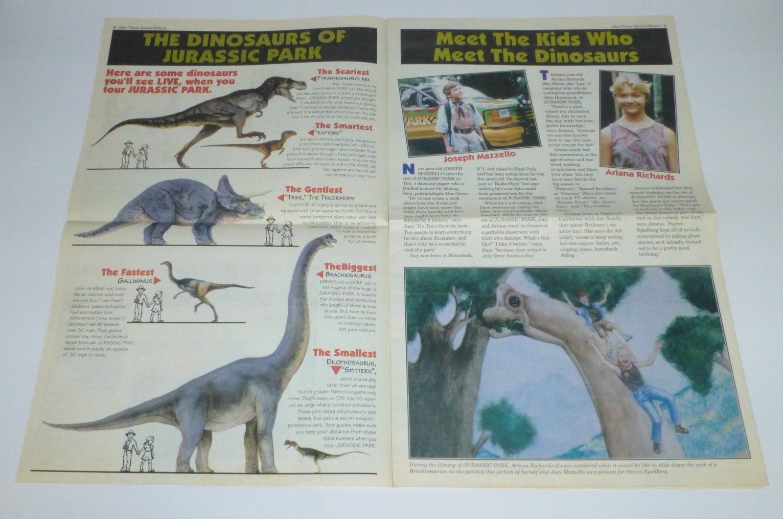 Dino Times: Jurassic Park Special Edition, Promotional Newspaper, Spring 1993