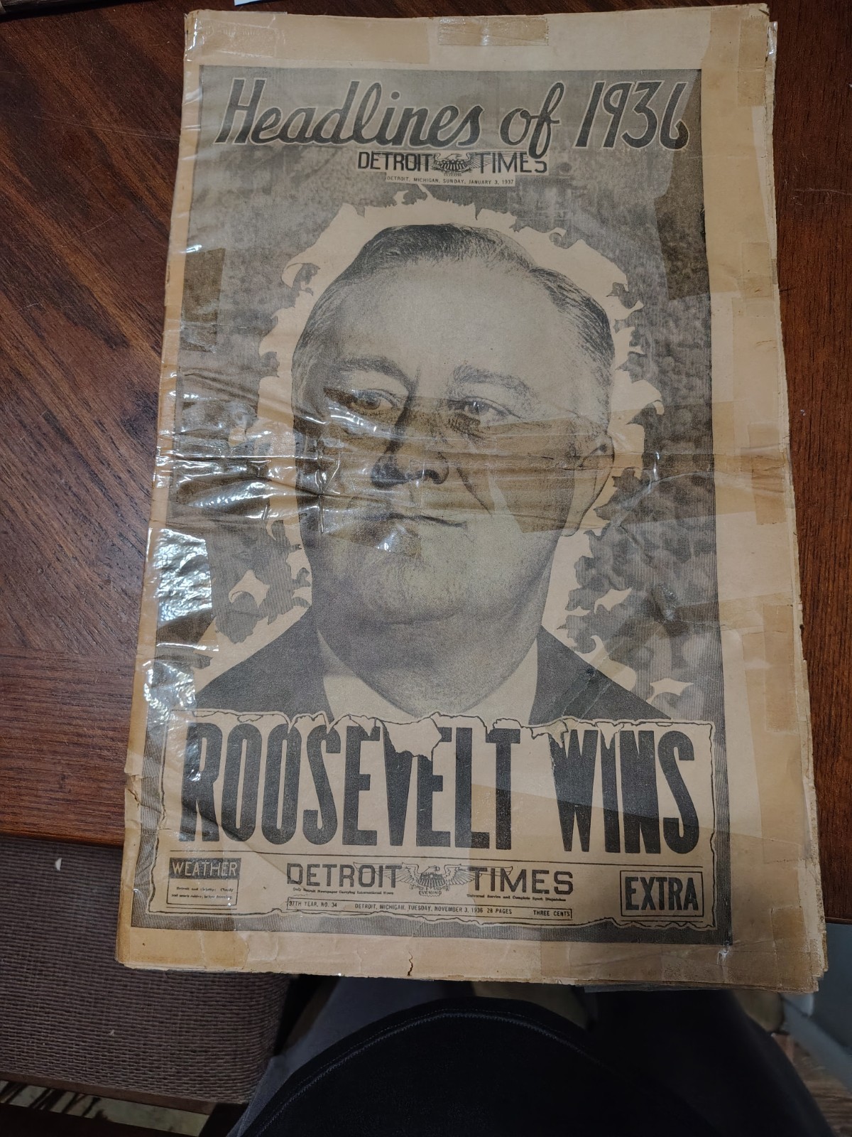 1936 Detroit Times Newspaper Collection-FDRRooseveltWins,King GeorgeDies,Simpson