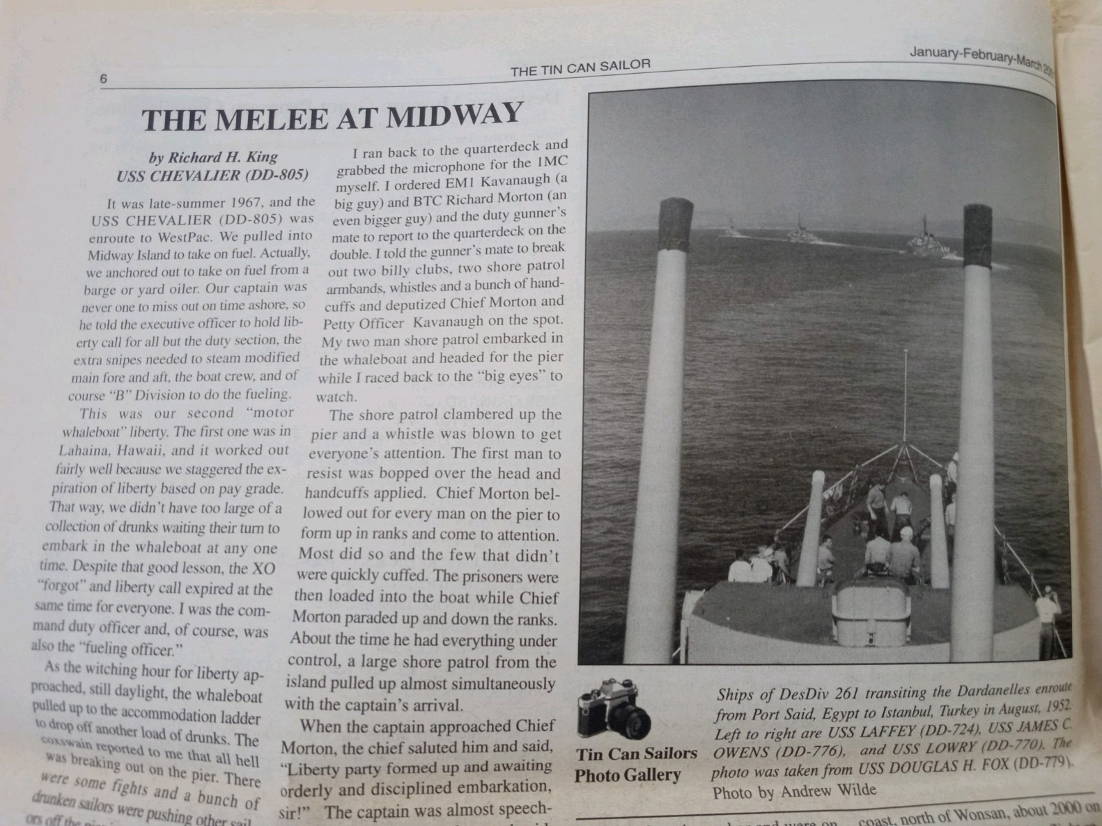 The TIN CAN SAILOR Newspaper 2001 Vol 25 #1 DESTROYER OPERATIONS AGAINST ITALY