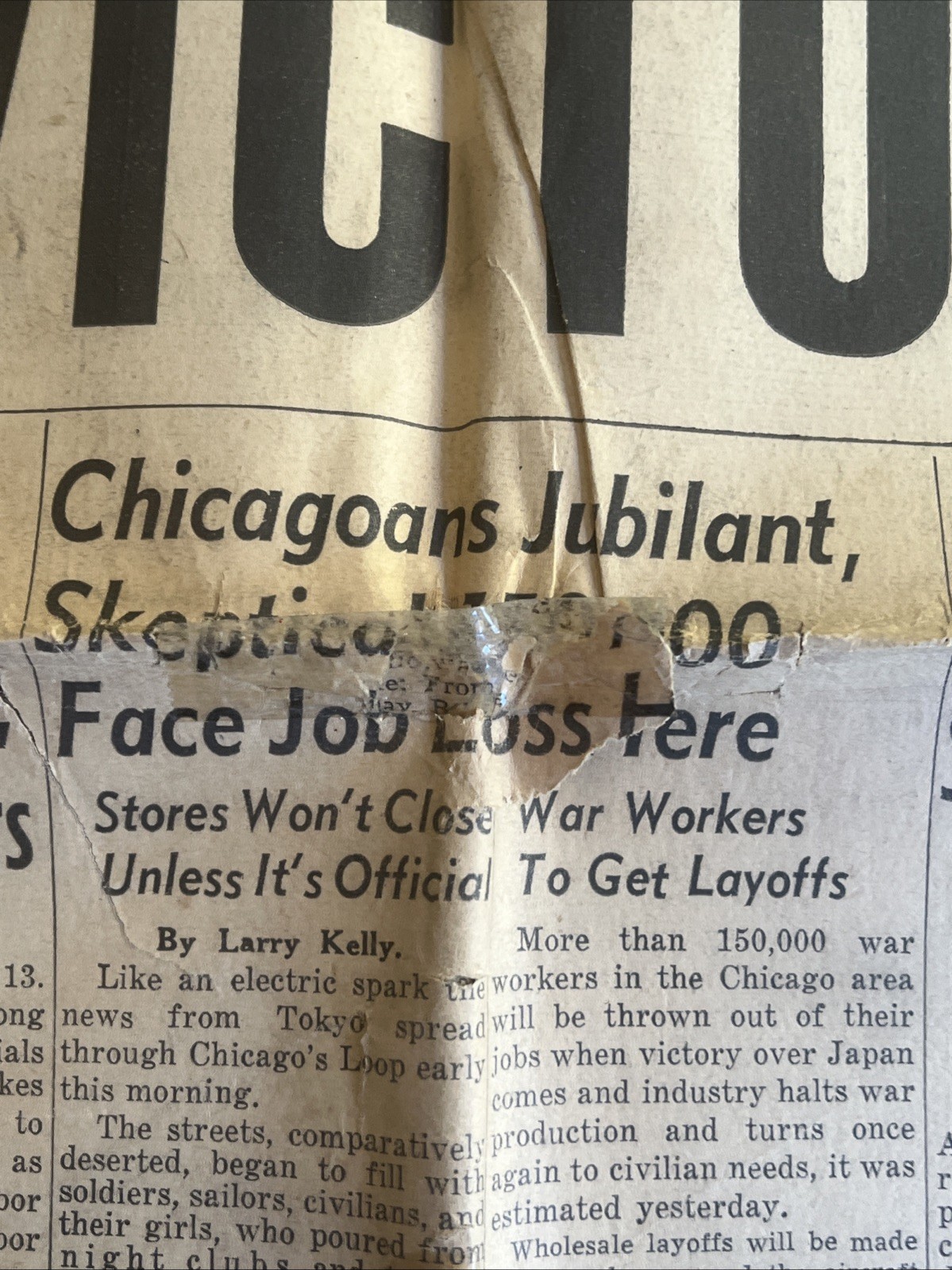 August 14 1945 Chicago Sun Extra Peace Victory End Of World War II