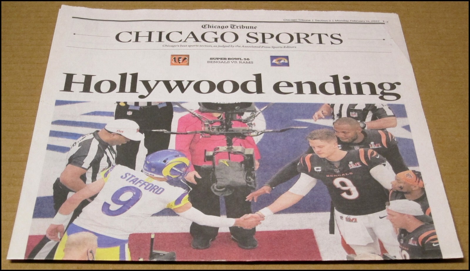 2/14/2022 Chicago Tribune Super Bowl LVI Rams Bengals Matt Stafford Joe Burrow