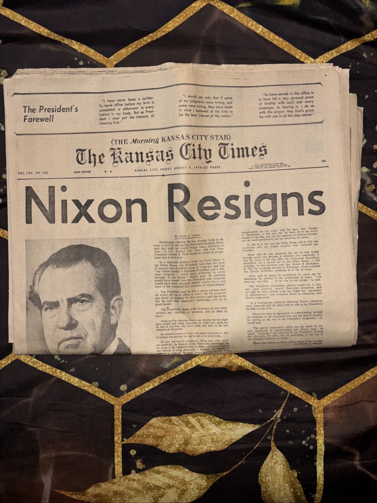 Nixon Resigns Ford Sworn In Nixon Dies – Kansas City Star Newspaper Clippings