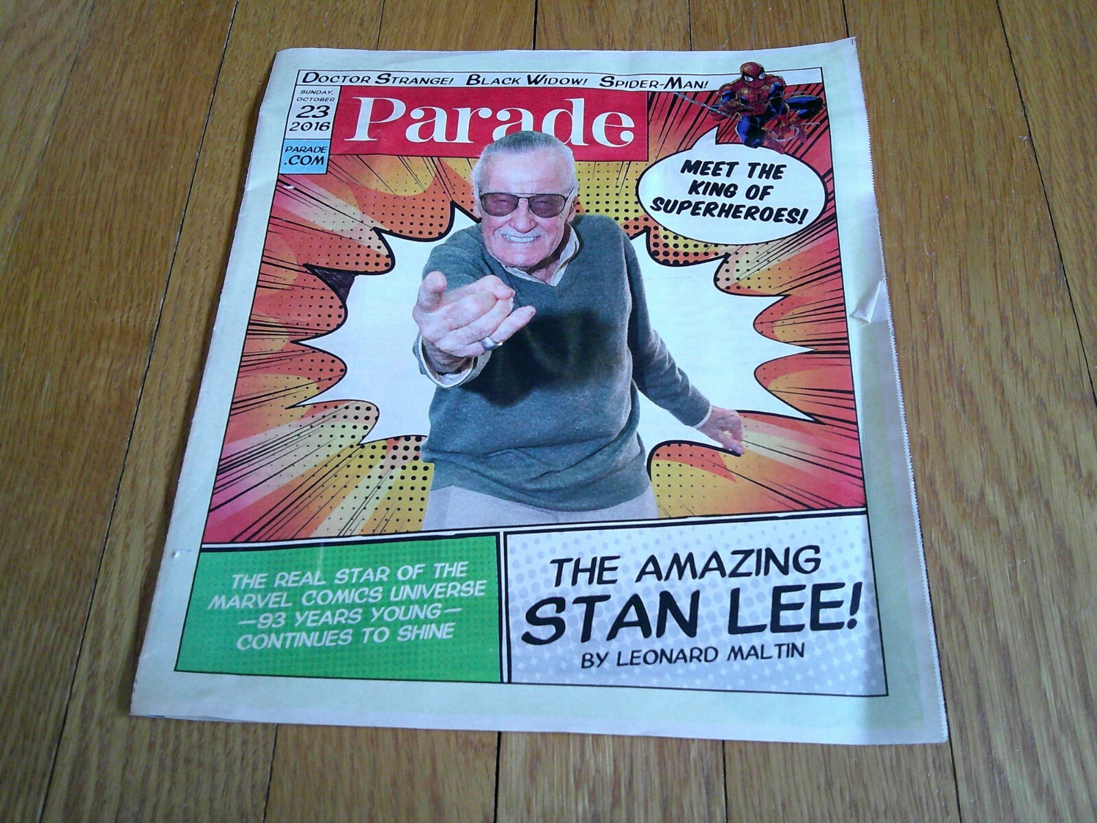 Stan Lee Marvel Collectible Newspaper Article Parade Magazine 2016 FREE SHIP