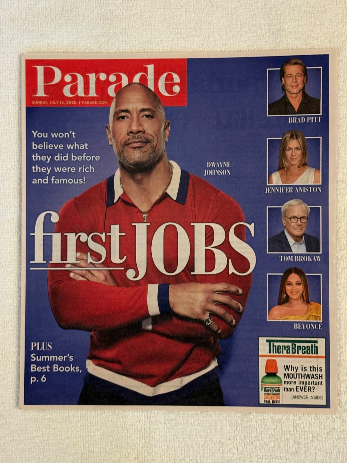 Parade Newspaper Insert July 2020 The Rock Dwayne Johnson Celebrity First Jobs