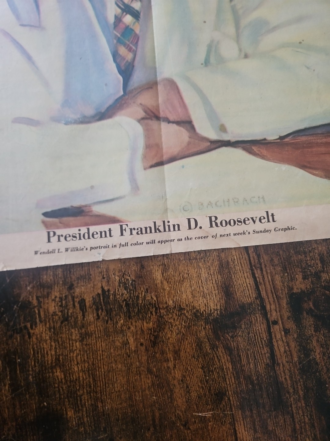 Franklin D. Roosevelt Oct 6 1940 Sunday Graphic Detroit Free Press Portrait