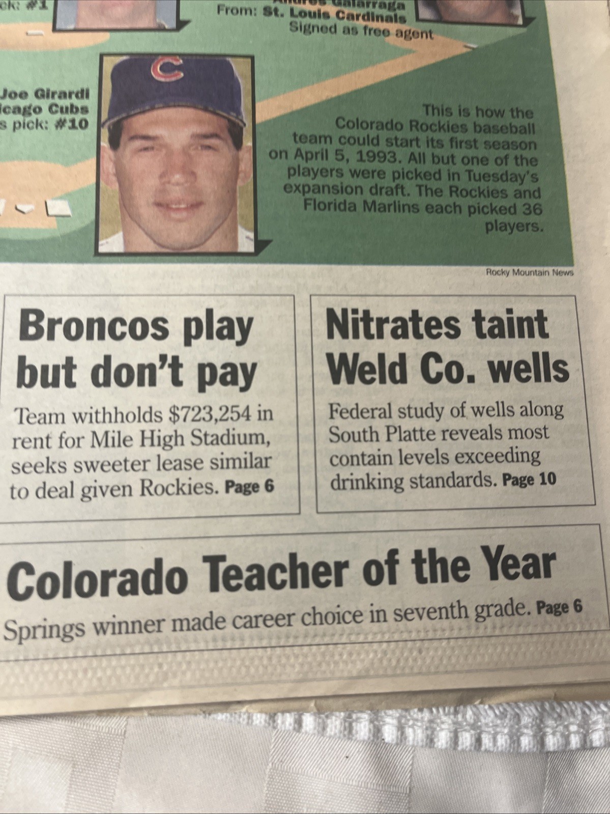 VTG Rocky Mountain News Newspaper Nov 18 , 1992 A Team Is Born Colorado Rockies