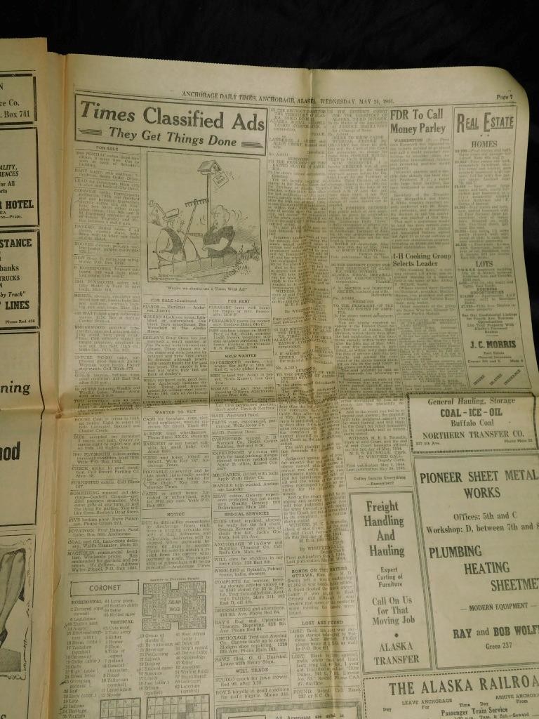 May 24 1944 Anchorage Alaska Newspaper WW2 Anzio Appian Way Italy Kuriles Bombed